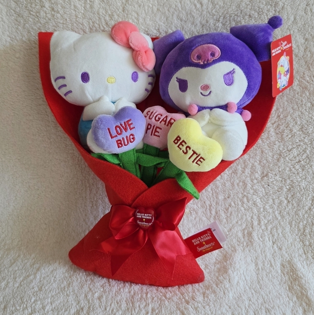 New Valentine's 2026 Sanrio Sweethearts Plush Bouquet with Hello Kitty & Kuromi
